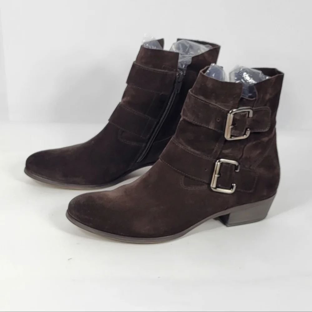 Paul Green Dark Brown Suede Ankle Booties #788 Size 5.5